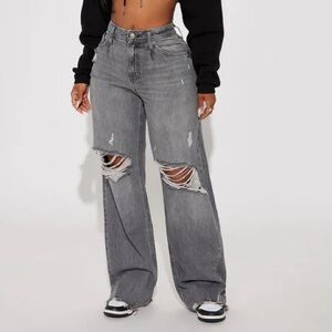 Gianna Non Stretch Ripped Baggy Jean